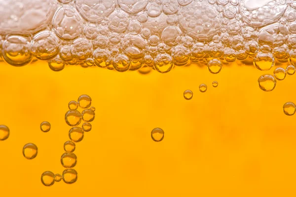 Close up of beer bubbles — Stock Photo, Image