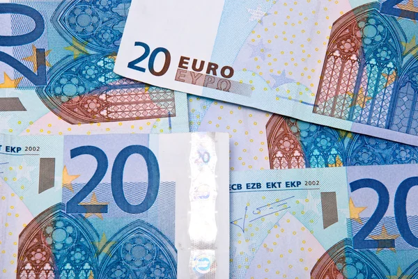 stock image Twenty Euro banknotes background