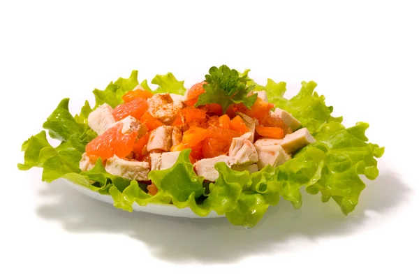 Salad with chicken, grapefruit — Stock Photo, Image