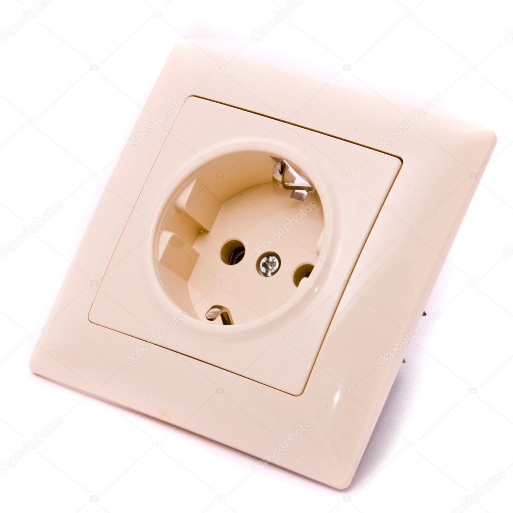 Electrical connector on white background