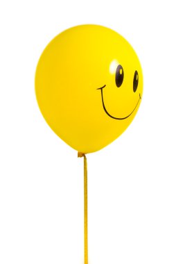 Yellow balloon with smile clipart