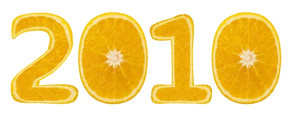 柑橘的字体。数 2010 — 图库照片