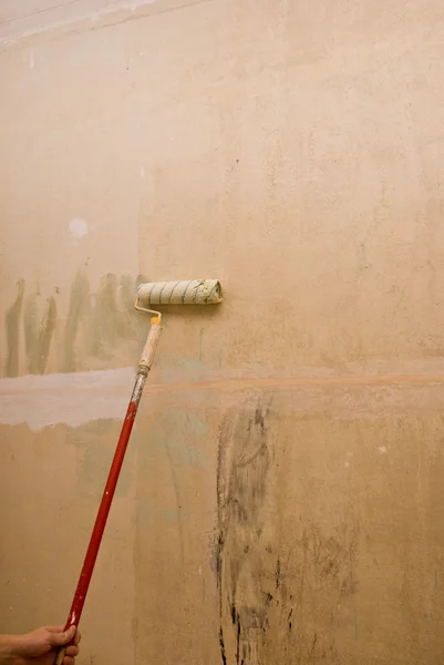 Opvulling muren. huis reparatie. — Stockfoto