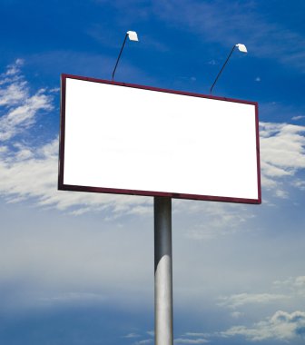 Blank big billboard over blue sky clipart