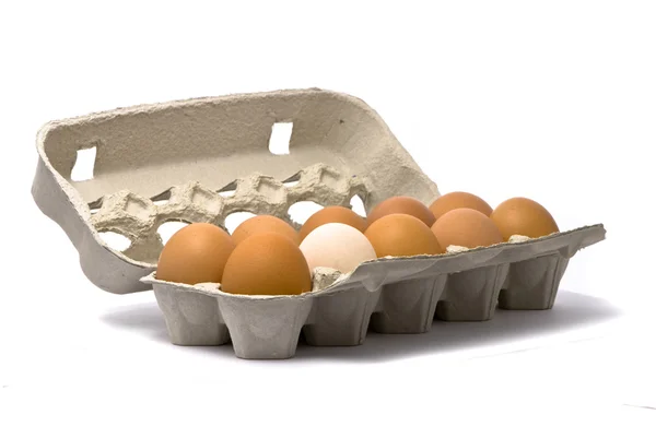 Eggbox isolato su sfondo bianco — Foto Stock