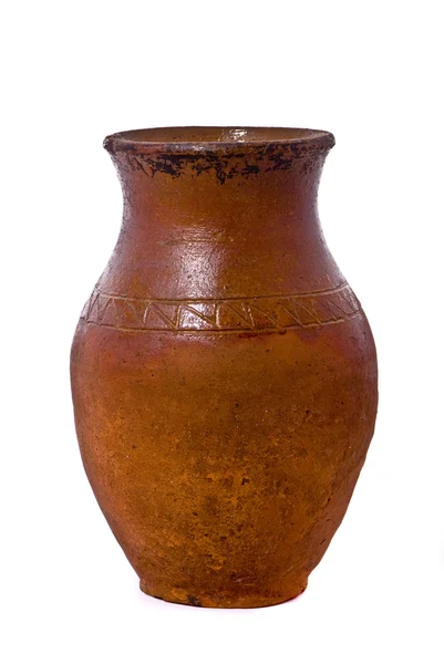 Old jug on white background — Stock Photo, Image
