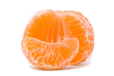 Juicy tangerine on a white background clipart