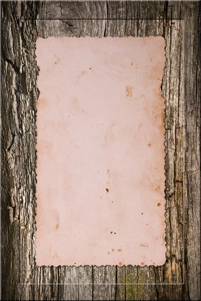 Archiwalne zdjęcie karty w drewnianej ramie — Zdjęcie stockowe