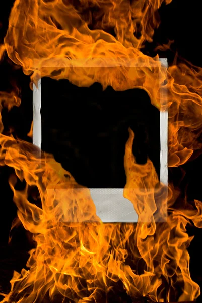 燃える火のビンテージ写真カード — ストック写真