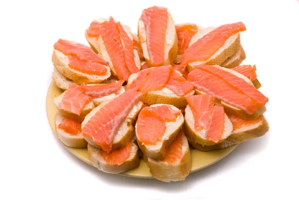 Sanduíches com peixe vermelho — Fotografia de Stock