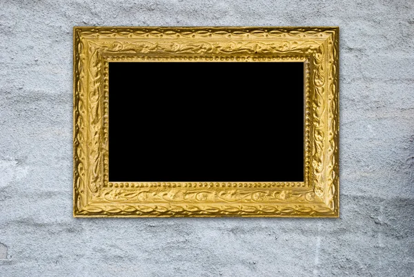 Grunge εσωτερικό με vintage χρυσό πλαίσιο — Φωτογραφία Αρχείου