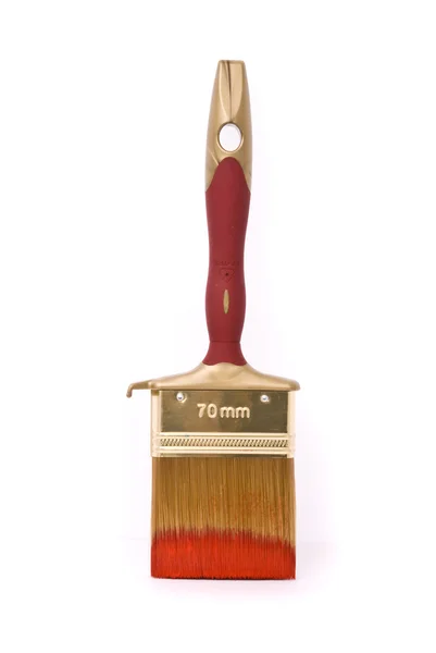 Faglig børste med rød maling – stockfoto