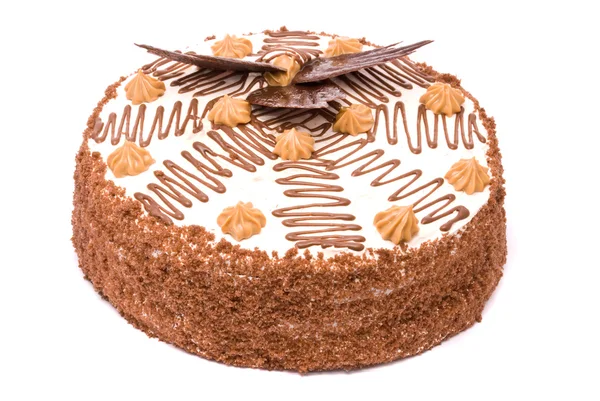 Kue coklat pada latar belakang putih — Stok Foto