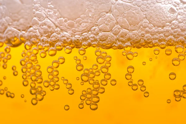 Close up of beer bubbles — Stock Photo, Image