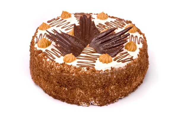 Шоколадный пирог на белом фоне — стоковое фото