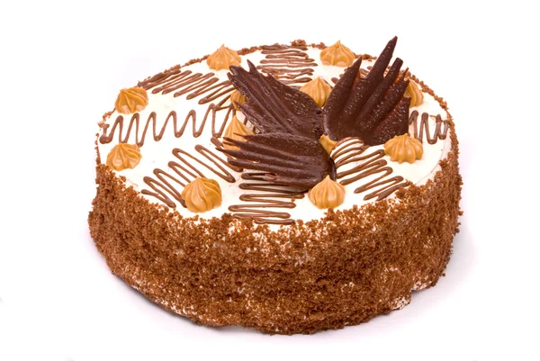 Шоколадный пирог на белом фоне — стоковое фото