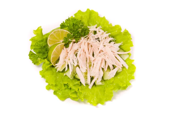 Salata salatalık, tavuk ve kireç — Stok fotoğraf