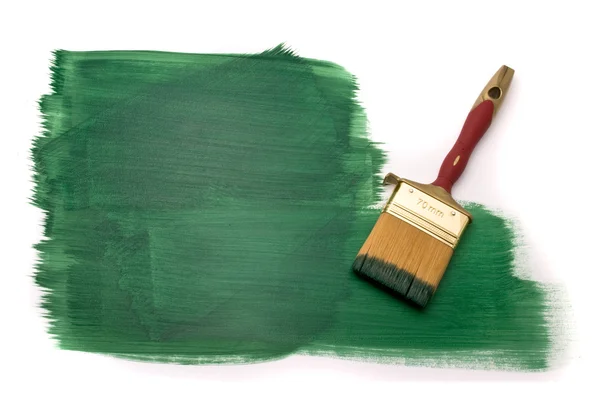 Kartáč s zelená barva — Stock fotografie