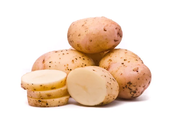 Potatoes on studio white background — Stock Photo, Image