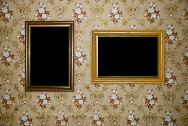 Vintage frame on wallpaper background — Stock Photo, Image