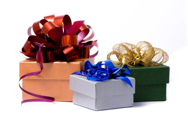 Three gift box studio shot — Stock Photo, Image