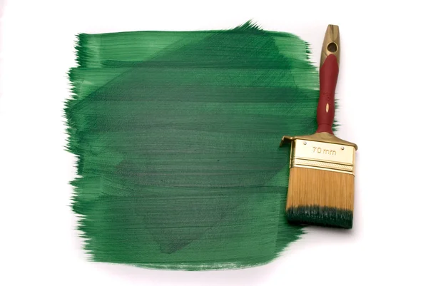 녹색 페인트 브러쉬 — 스톡 사진