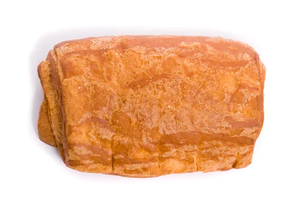 Único pão fresco em um fundo branco — Fotografia de Stock