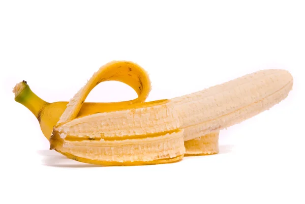 Jediný loupaný čerstvý banán — Stock fotografie