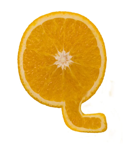 Citrus lettertype. alfabet q — Stockfoto