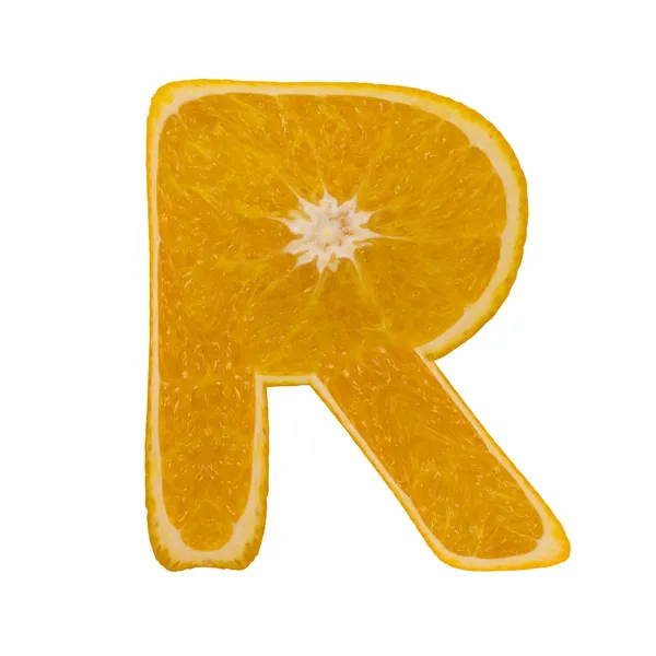 Citrus betűtípus. betű r — Stock Fotó