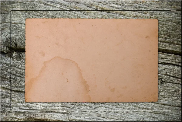 木製フレームのビンテージ写真カード — ストック写真