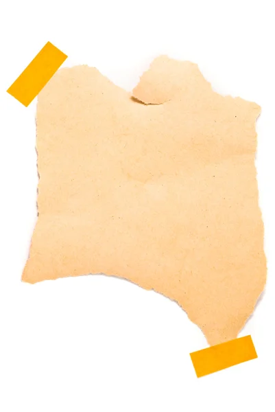Isolado grungy amarrado papel — Fotografia de Stock