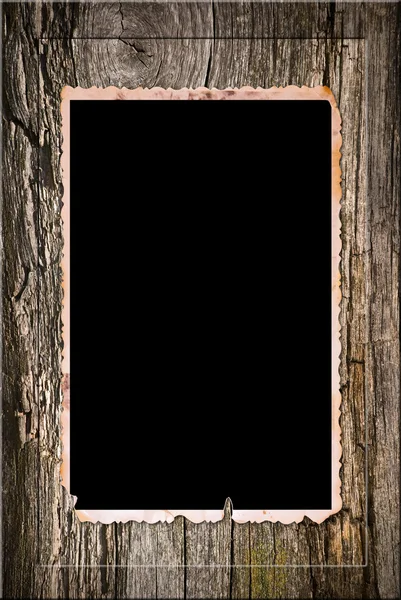 Винтажная фотооткрытка в деревянной рамке — стоковое фото