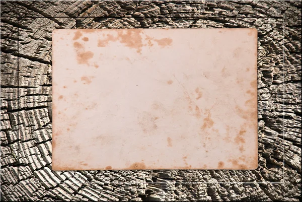 木製フレームのビンテージ写真カード — ストック写真
