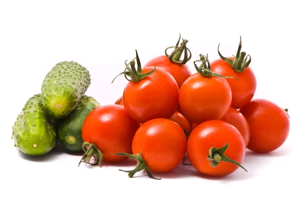 Tomates y pepinos frescos — Foto de Stock