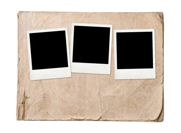 Oldtimer-Fotos gegen ein altes Papier — Stockfoto