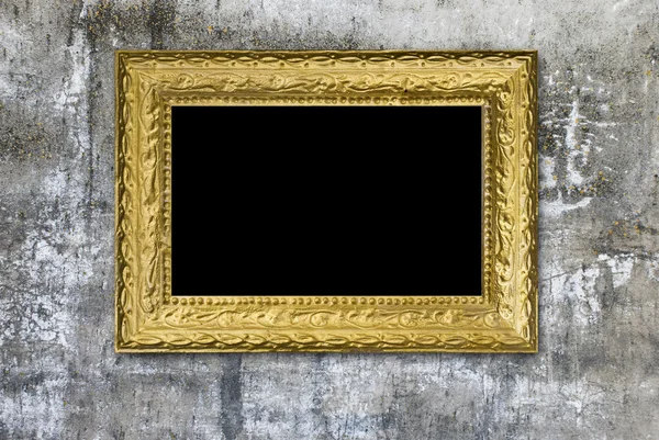 古いグランジ壁ビンテージ ゴールド フレーム — ストック写真