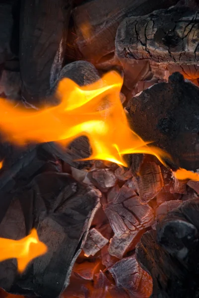 非常に熱い暖炉の丸太 — ストック写真
