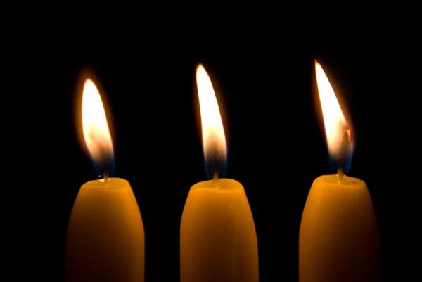 Tres velas encendidas —  Fotos de Stock