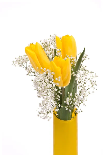 黄色郁金香的花束 — 图库照片