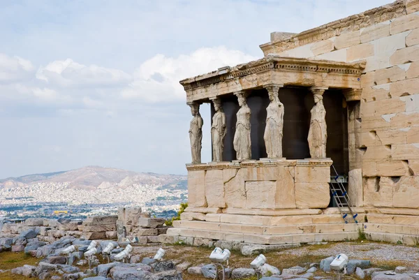 Tempel van het Erechteion op de Akropolis — Stockfoto