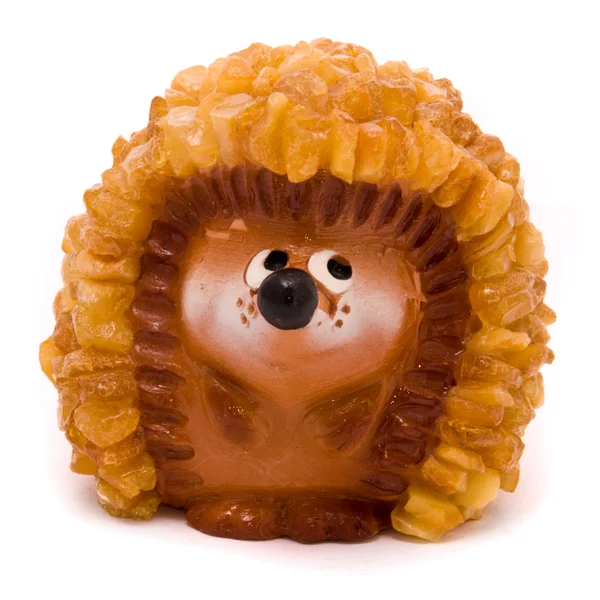 Hedgehog figurine isolated on white — Stock Photo, Image