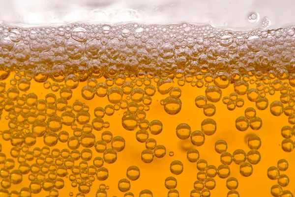 Primer plano de burbujas de cerveza — Foto de Stock