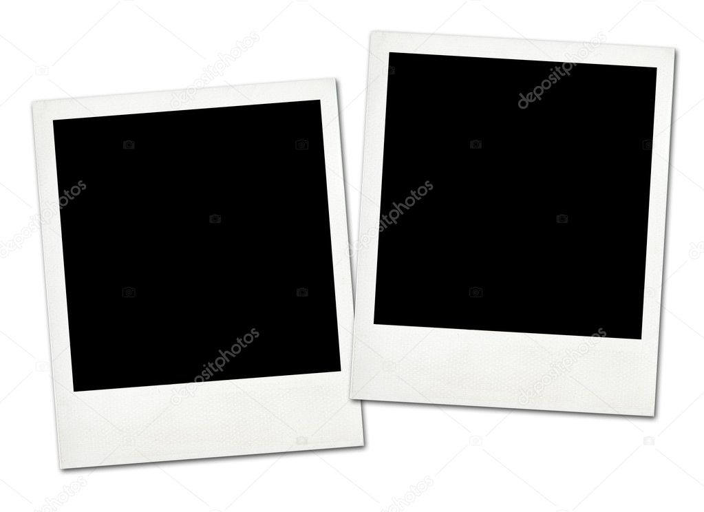 Blank instant photos isolated on a white