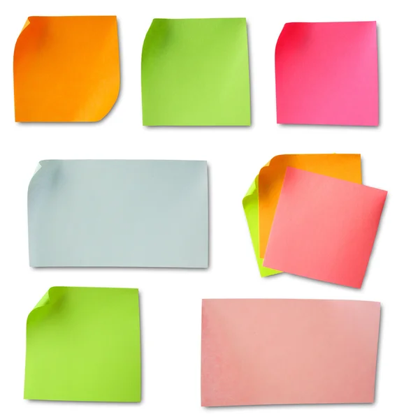 Papel de notas coloridas com sombras suaves — Fotografia de Stock