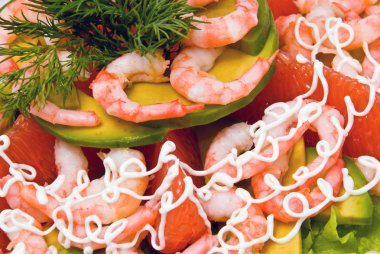 salata avokado, karides, greyfurt