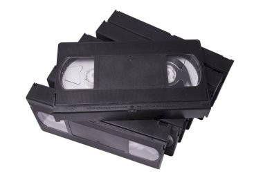VHS kaset beyaz zemin üzerine