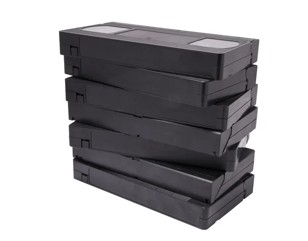 Cassetes VHS sobre fundo branco — Fotografia de Stock