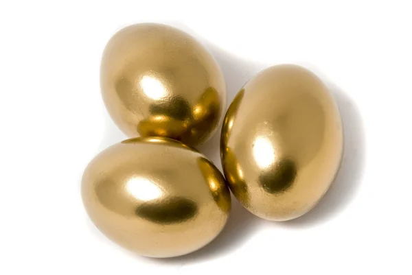Drei goldene Eier — Stockfoto