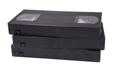 VHS cassettes on white background clipart